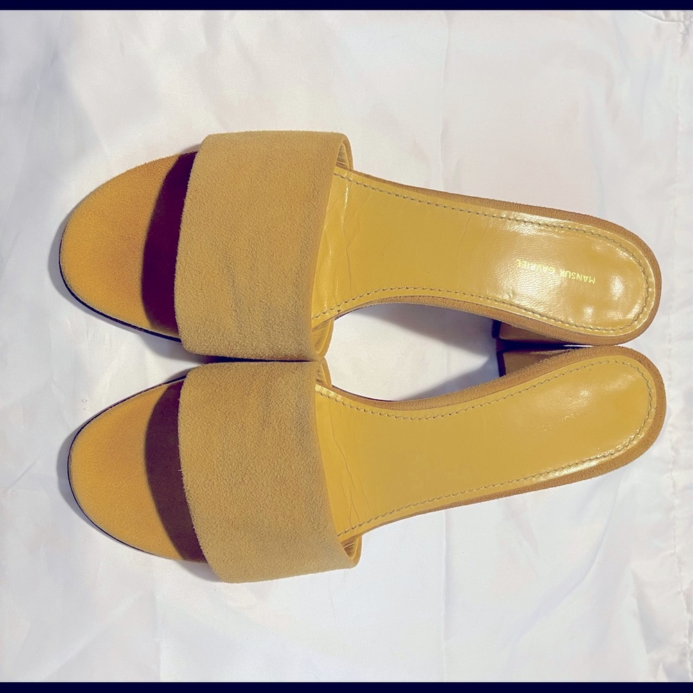 Mansur Gavriel yellow suede sandals